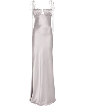 Anna October Satin Tulip Maxi Dress - White