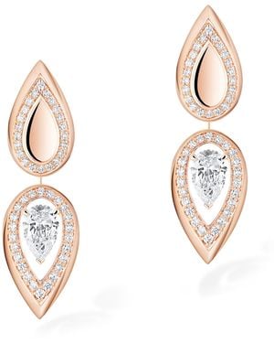 Messika Fiery And Diamond Pendant Earrings - Pink