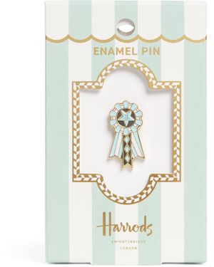 Harrods Enamel Rosette Pin Badge - Metallic