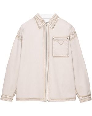 Prada Denim Printed Shirt - Natural