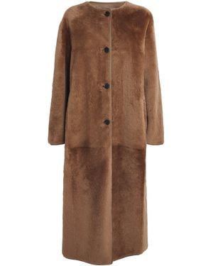 Arma Shearling-Leather Reversible Rilana Coat - Brown