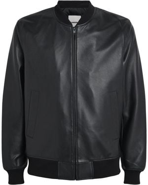 Sandro Leather Bomber Jacket - Black
