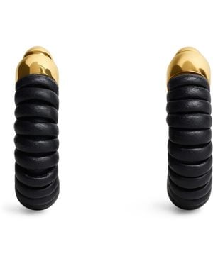 Alaïa Lambskin Tubular Hoop Earrings - Black
