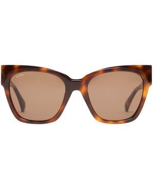 Max Mara Acetate Tortoiseshell Butterfly Sunglasses - Brown