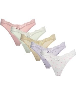 Skims Fits Everybody Lace Thong - White