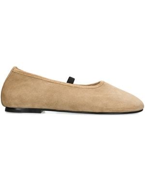 Dear Frances Suede Balla Ballet Flats - Natural