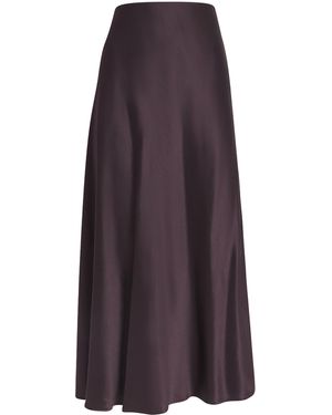 Agnona Silk Bias Midi Skirt - Purple