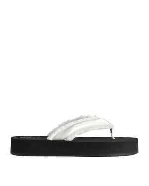 Balenciaga Fringed Jet Lag Flip Flops - Black