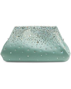 Rodo Satin Embellished Clutch Bag - Green