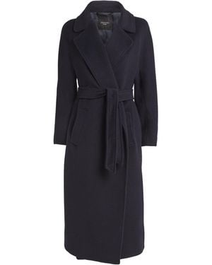 Weekend by Maxmara Wool-Alpaca-Blend Belted Coat - Blue