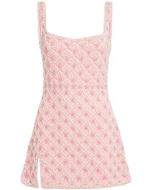 Clio Peppiatt Arial Beaded Mini Dress - Pink