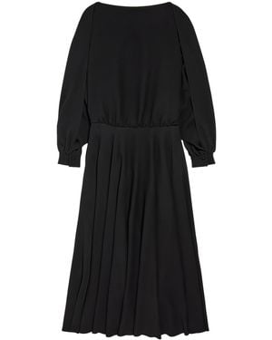 Balenciaga Silk-Wool Balloon Maxi Dress - Black