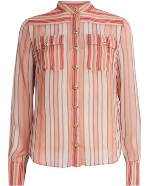 Zimmermann Rebellion Bohemian Stripe Shirt - Pink