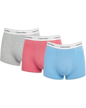 Calvin Klein Stretch-Cotton Relaxed Icon Trunks - Blue