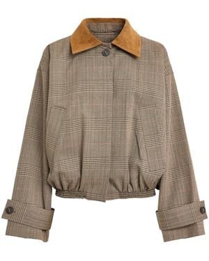 Rohe Virgin Wool Suede-Collar Blouson Jacket - Brown