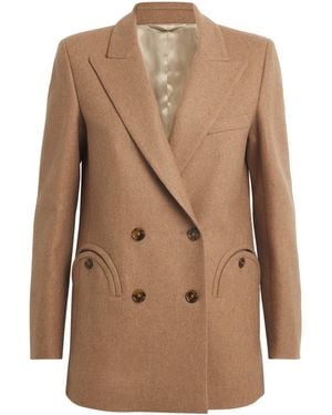 Blazé Milano Virgin Wool-Cashmere Everyday Blazer - Brown