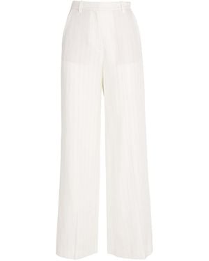 Maje Stripe Wide-Leg Trousers - White