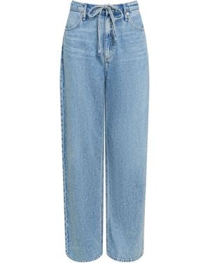 Rag & Bone Ultra Featherweight Drawstring Phoebe Wide-Leg Jeans - Blue