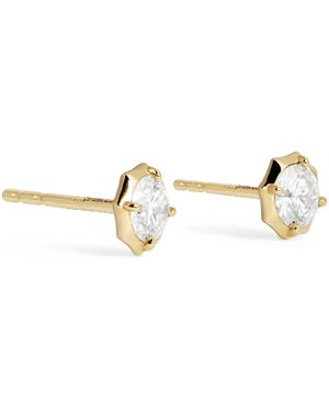 Jade Trau And Diamond Sophisticate Studs - Metallic