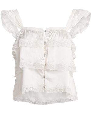 Alice + Olivia Tiered Sylvie Blouse - White