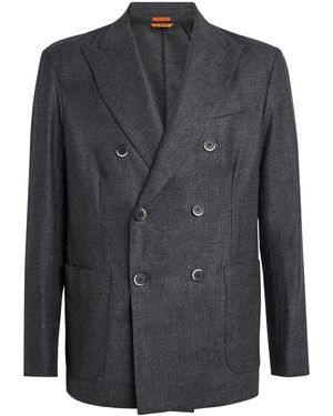 Barena Wool Double-Breasted Blazer - Gray