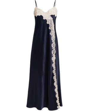 Loretta Caponi Silk Nausica Robe - Blue