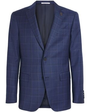 Pal Zileri Wool Check Blazer - Blue