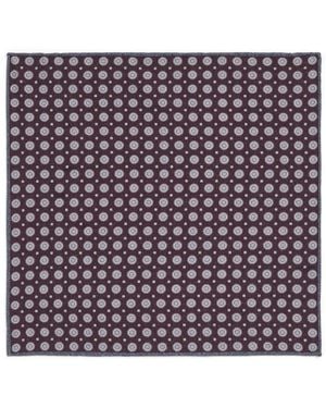 Eleventy Cotton-Wool Geometric Pocket Square - Purple
