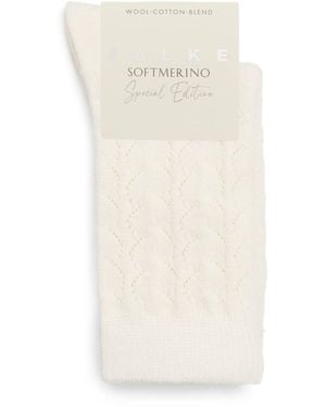 FALKE Wool-Blend Openwork Socks - White