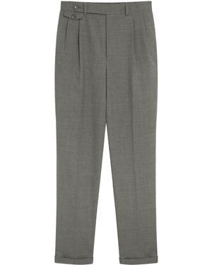 dunhill Wool-Cashmere Tailored Travel Pants - Gray