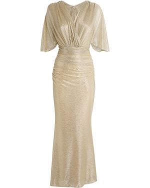 Talbot Runhof Metallic Tulle Gown - Natural