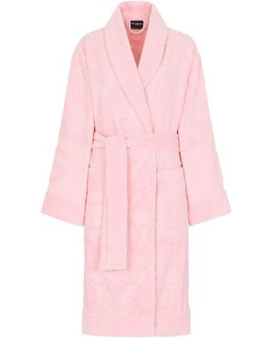 Dolce & Gabbana Terry Cotton Dg Logo Robe - Pink