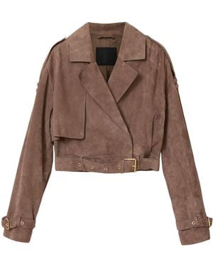 AllSaints Goat Suede Ophelia Jacket - Brown