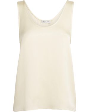 Anine Bing Silk Lea Tank Top - Natural