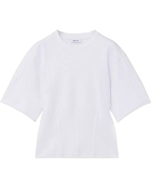 McQueen Cotton Rib-Front T-Shirt - White