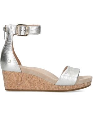 UGG Zoe Leather Wedge Sandals - Metallic