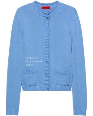 MAX&Co. Cotton Embroidered Cardigan - Blue