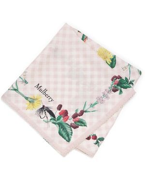Mulberry Organic Silk Riverside Square Scarf - White