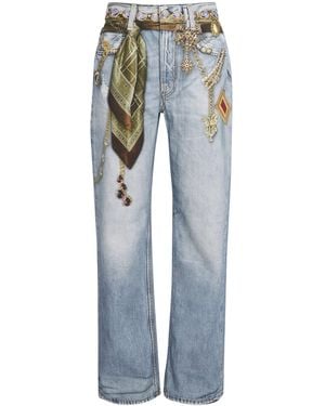 Acne Studios 1981 Printed-Jewellery Wide-Leg Jeans - Blue
