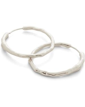 Monica Vinader Medium Sterling Mv Siren Muse Hoop Earrings - Natural