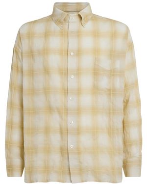 Picante Cotton Crinkle Check Rocco Shirt - Blue