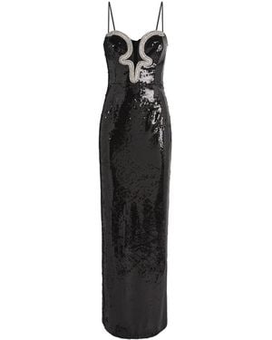 Rebecca Vallance Crystal Snake Lyra Gown - Black