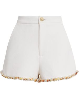 PATBO Embroidered Jade Tailored Shorts - White