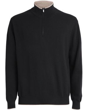 Paul & Shark Cashmere Quarter-Zip Jumper - Black