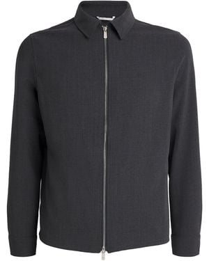 Marco Pescarolo Wool-Cashmere-Blend Zip-Up Overshirt - Black