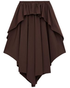 Loewe X Paula's Ibiza Cotton Draped Midi Skirt - Brown