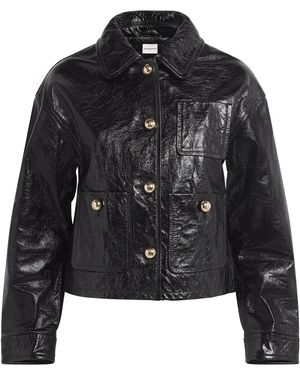 Claudie Pierlot Cropped Leather Jacket - Black