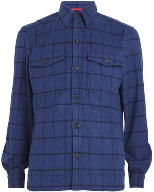 Isaia Wool-Cashmere Overshirt - Blue