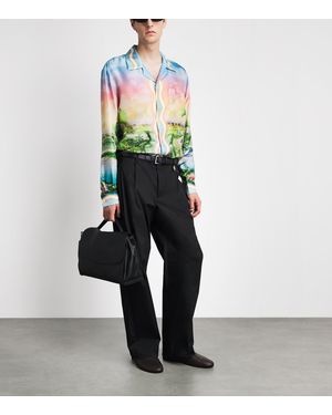 CASABLANCA Pleated Straight Trousers - Black