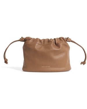 Strathberry Leather Charlotte Clutch Bag - Brown